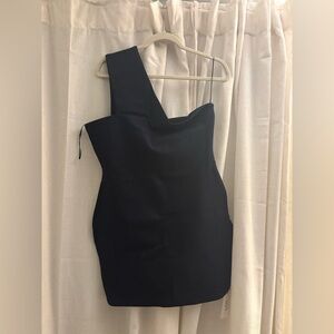 Superdown Navy Blue One-Shoulder Dress